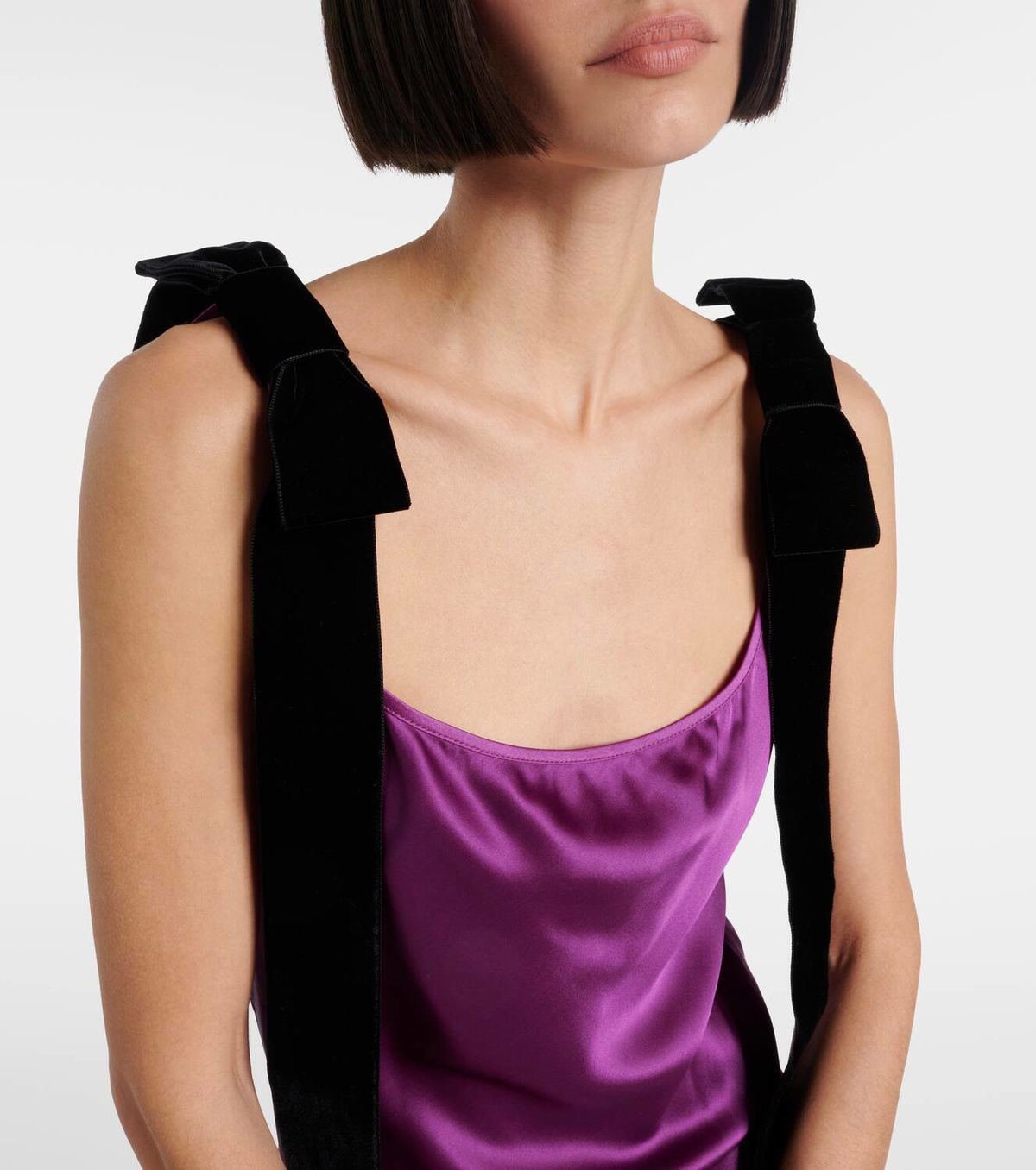 Nina Ricci Gathered satin maxi dress