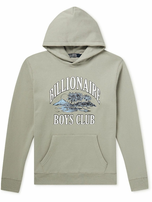 Photo: Billionaire Boys Club - Paradise Logo-Print Cotton-Jersey Hoodie - Gray