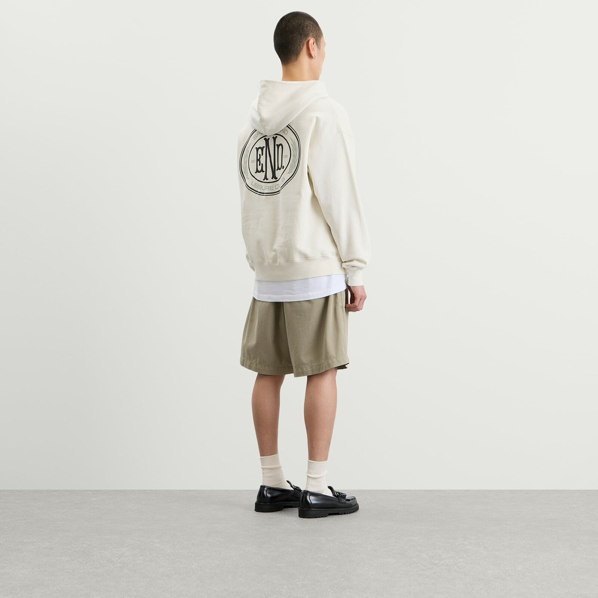 END. Leisure Pullover Hoodie in Smoke White