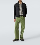 Moncler Virgin wool and suede zip-up down cardigan