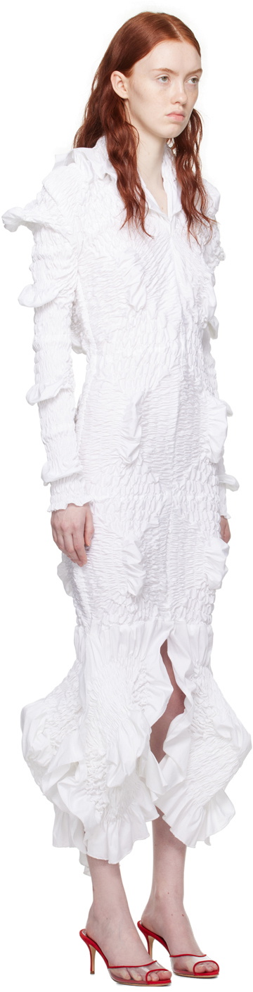 Feben White Twist Midi Dress