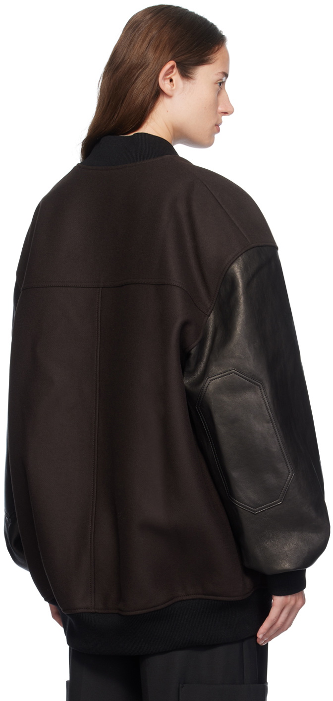 KHAITE Brown Spencer Leather Jacket Khaite