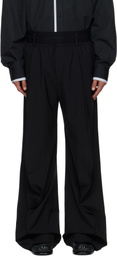 ALAINPAUL Black Knee Shape Tailored Trousers