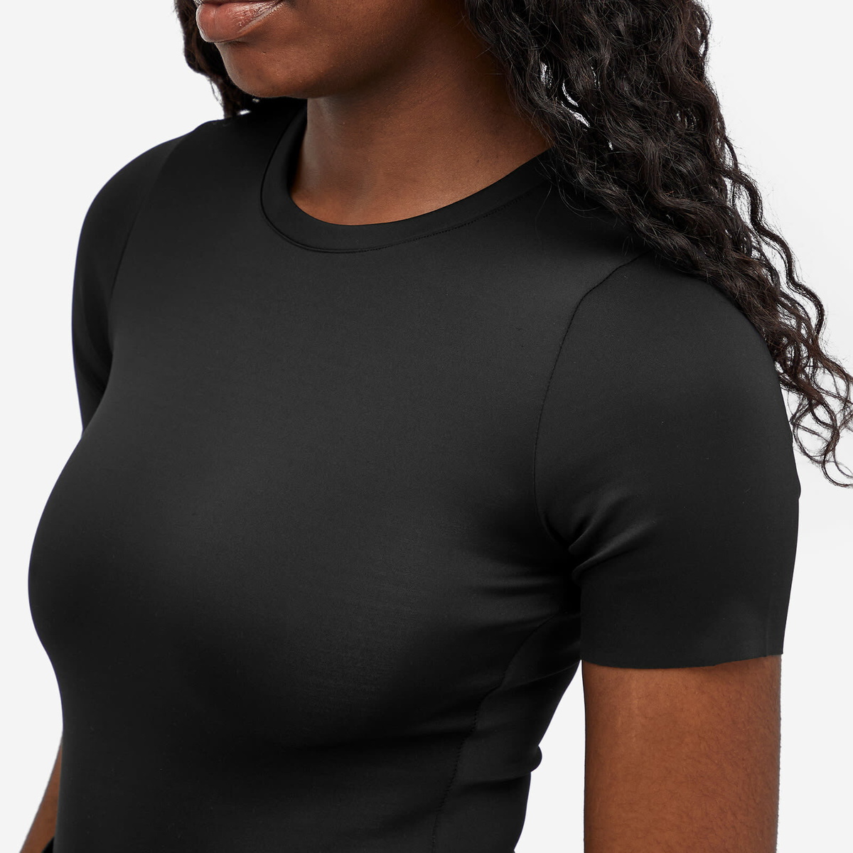 Good American Women's Scuba Crewneck Bodysuit in Black