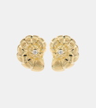 Sydney Evan Large Nautilus Shell 14kt gold earrings with diamonds