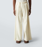 King & Tuckfield Deep Fold wool wide-leg pants