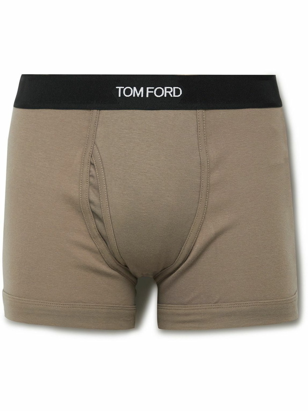 Photo: TOM FORD - Stretch-Cotton Boxer Briefs - Brown