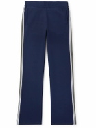 Wales Bonner - Straight-Leg Striped Knitted Track Pants - Blue