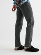 Faherty - Slim-Fit Cotton-Blend Corduroy Trousers - Gray