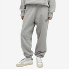 Palm Angels Women's College Sweat Pants in Melange Grey/Violet