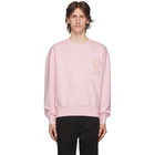 AMI Alexandre Mattiussi SSENSE Exclusive Pink Ami De Coeur Sweatshirt