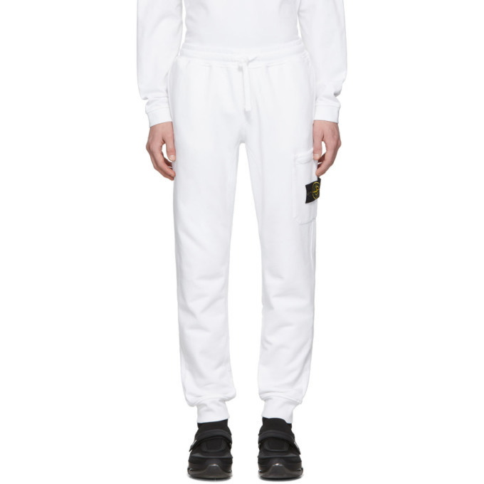 Photo: Stone Island White Logo Badge Lounge Pants