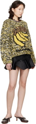 GANNI Black & Yellow Heavy Wool Handknit Sweater