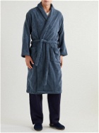 Cleverly Laundry - Striped Cotton-Terry Robe - Blue