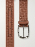 Ermenegildo Zegna - 3cm Woven Leather Belt - Brown