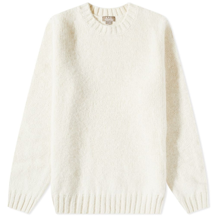 Photo: A.P.C. x Jean Touitou Jim Brushed Shetland Crew Knit in Off White