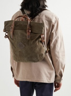 Bleu de Chauffe - Woody Leather-Trimmed Cotton-Canvas Backpack