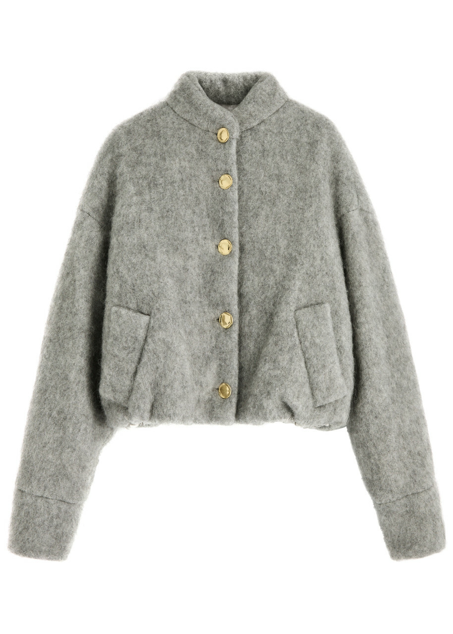 Darkpark Bobbie Wool-blend Bomber Jacket Grey