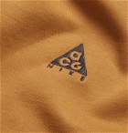 Nike - ACG Logo-Embroidered Fleece-Back Cotton-Blend Jersey Hoodie - Brown