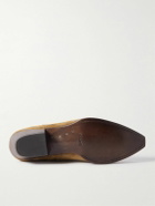 CELINE - Western Embroidered Suede Boots - Brown