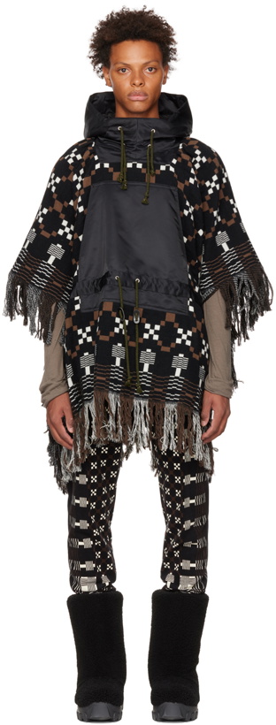 Photo: sacai Black Jacquard Poncho