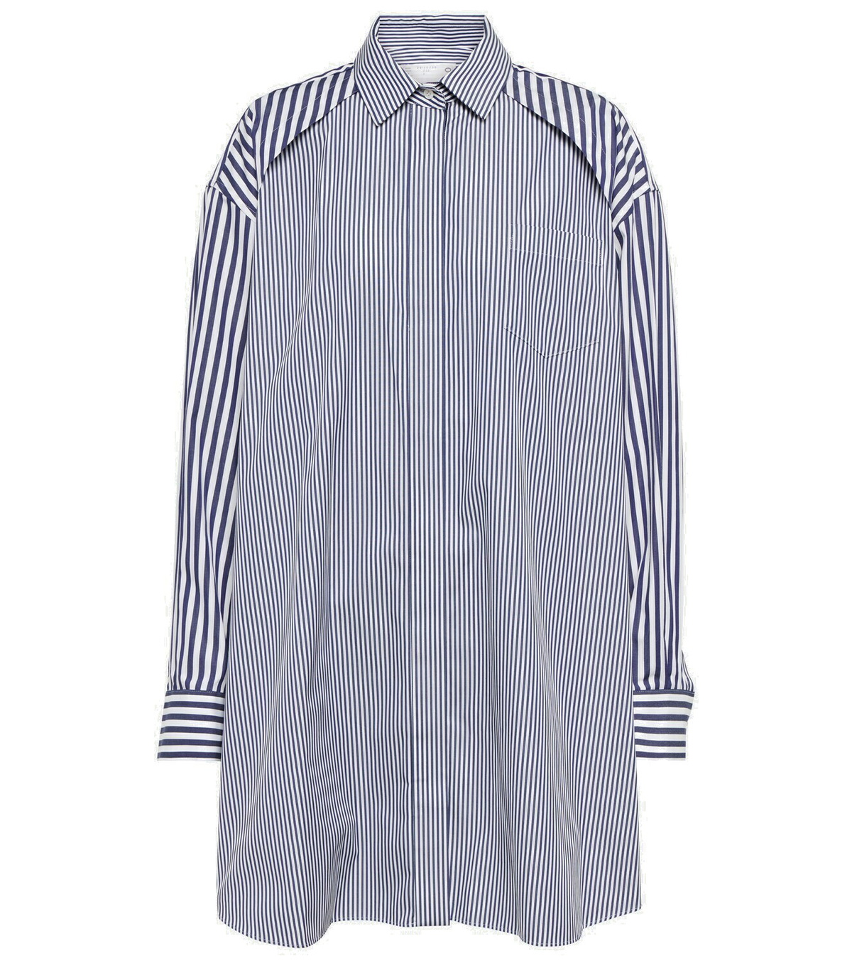 Sacai - Striped cotton poplin shirt dress Sacai