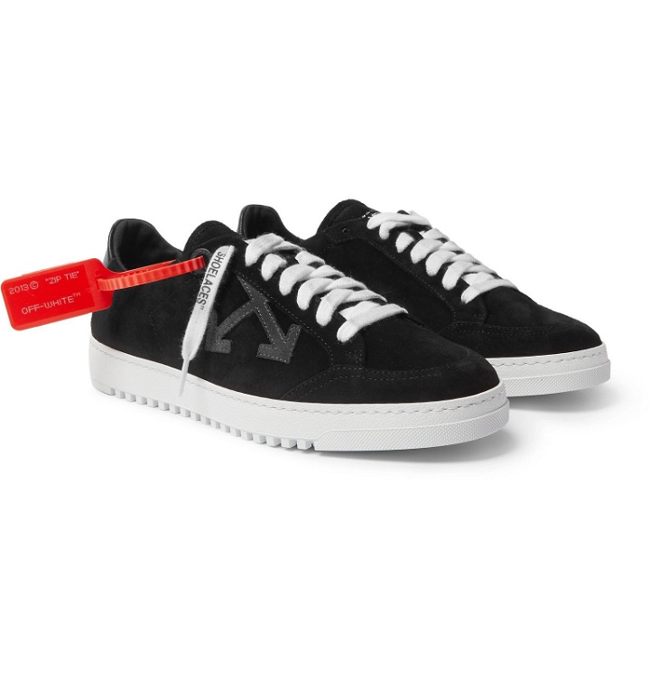 Photo: Off-White - 2.0 Leather-Trimmed Suede Sneakers - Black
