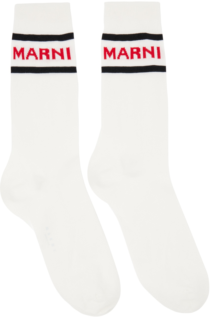 Marni White Logo Socks Marni