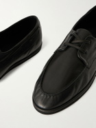 Auralee - Leather Boat Shoes - Black