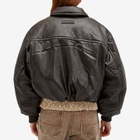 Acne Studios Women's Onnea Leather Bomber Jacket in Dark Brown