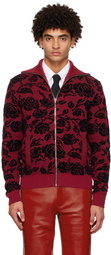 Ernest W. Baker Burgundy Floral Track Jacket