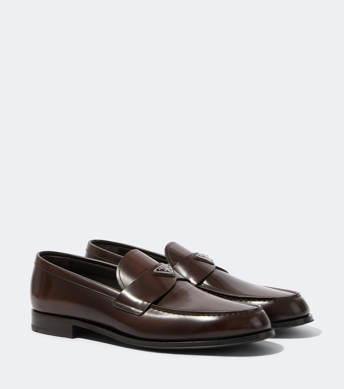 Prada Logo leather loafers