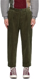 BEAMS PLUS Green Pleated Trousers