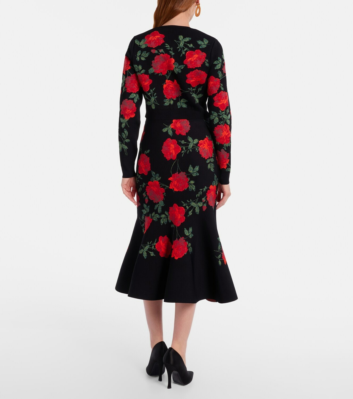 Carolina Herrera Floral jacquard midi skirt