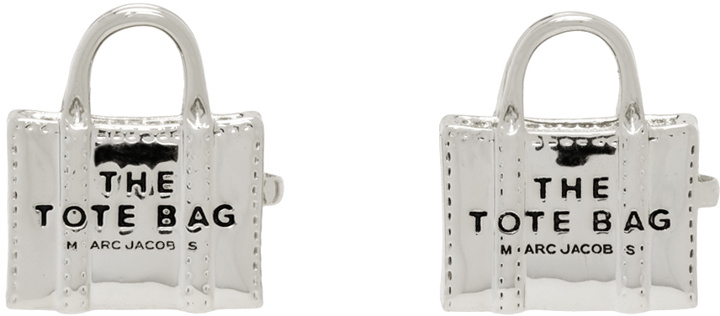 Photo: Marc Jacobs Silver 'The Tote Bag Stud' Earrings