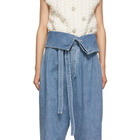 Loewe Blue Belted Pleated Jeans