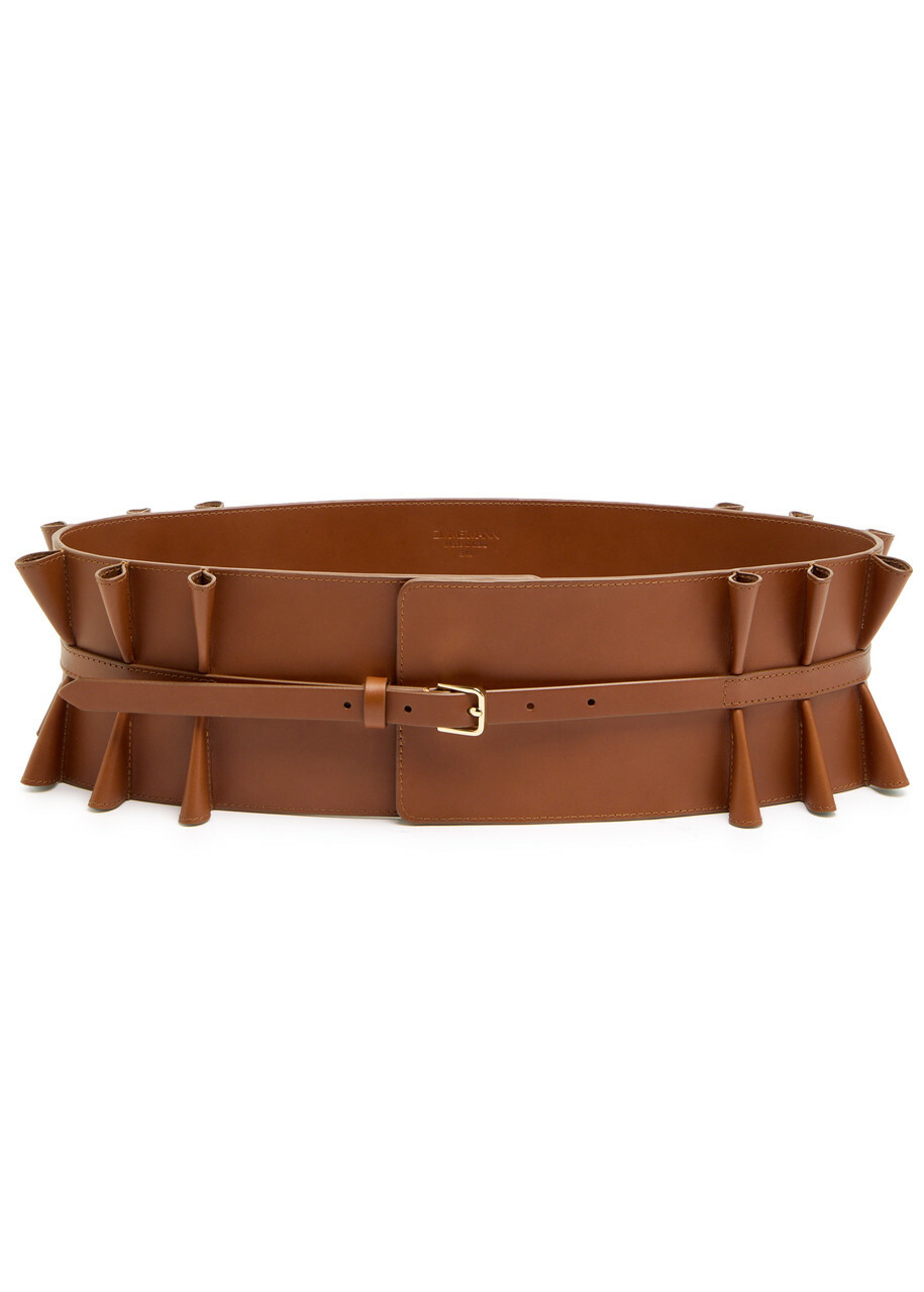 Zimmermann Parasol Folded Leather Belt Tan