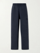VETEMENTS - Straight-Leg Logo-Embroidered Cotton-Jersey Sweatpants - Black