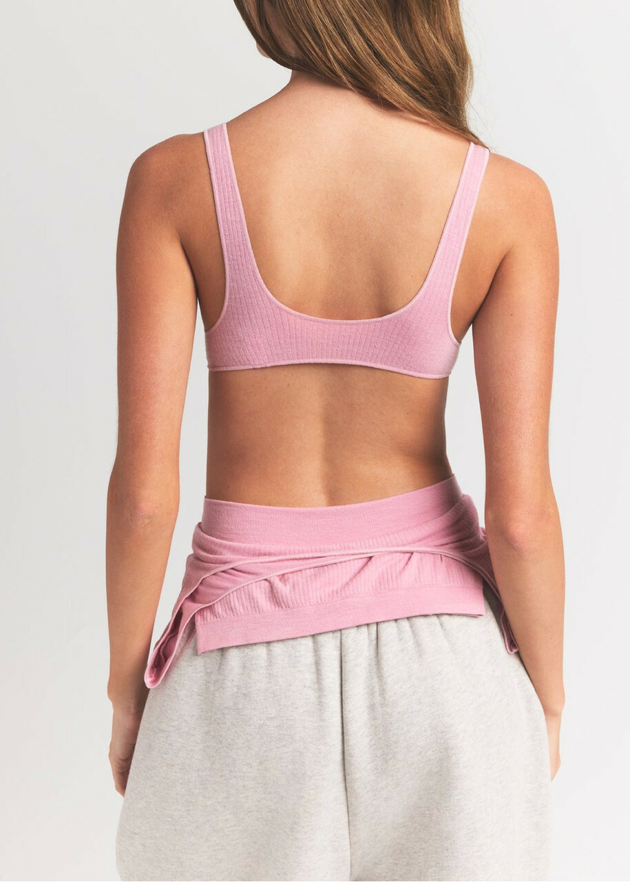 Skims Ribbed Wool-blend Bralette Pink