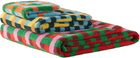Dusen Dusen Multicolor Weave Towel Set, 3 pcs