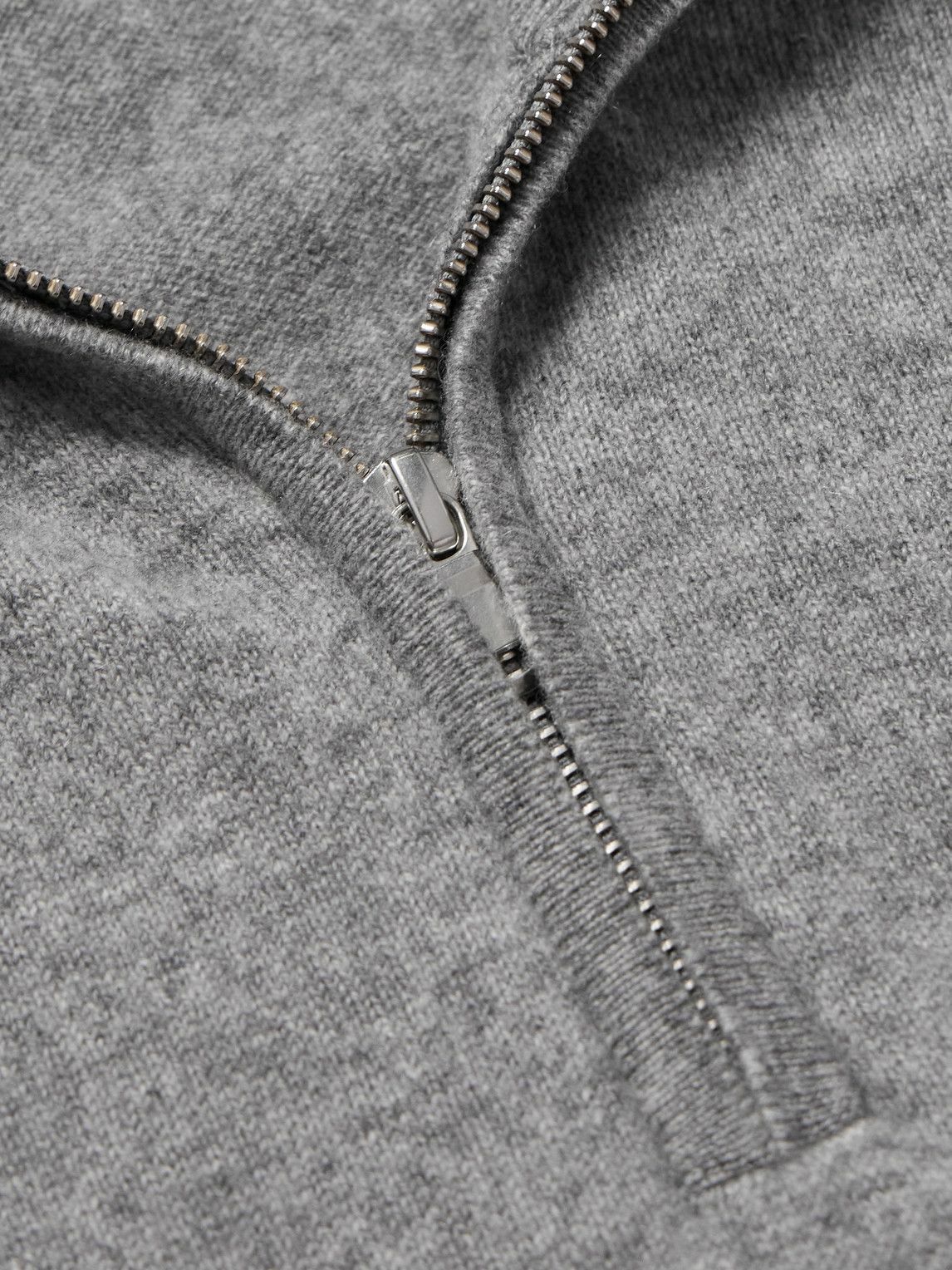 Sunspel - Cashmere Half-Zip Sweater - Gray