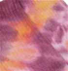 N/A - Tie-Dyed Ribbed Cotton-Blend Socks - Orange