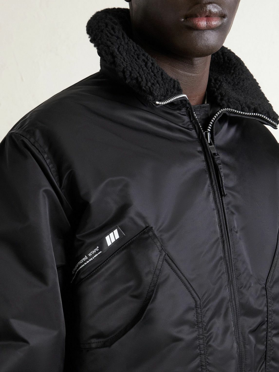 WTAPS - Padded Fleece-Trimmed Shell Jacket - Black WTAPS