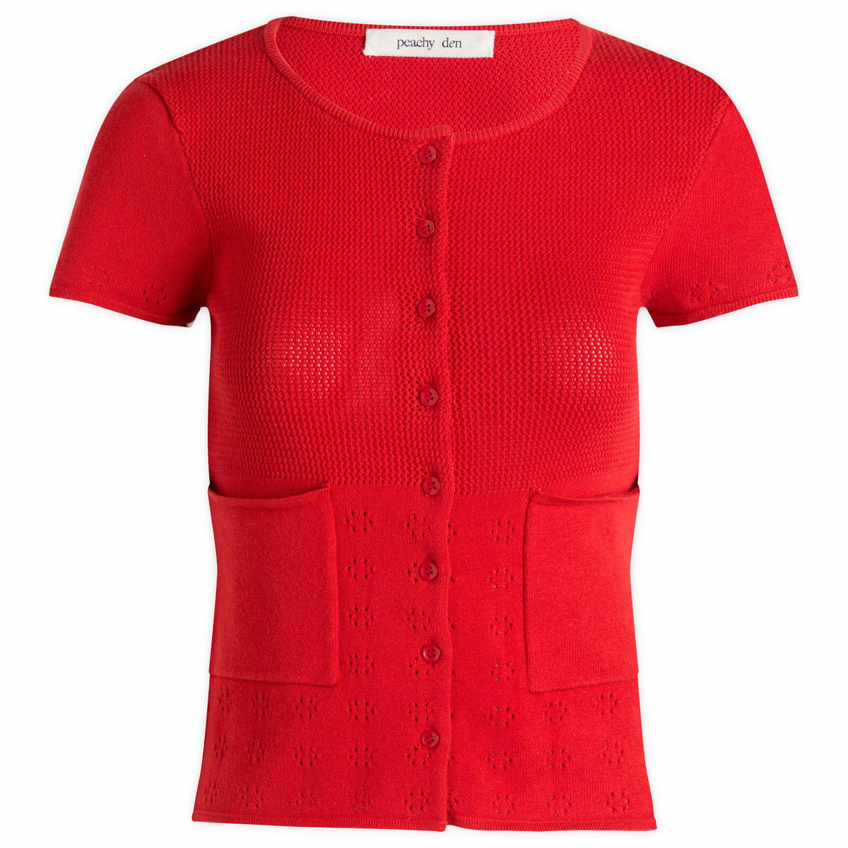 Peachy Den Women's Marie Knit Polo Top in Jam