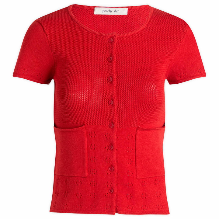 Photo: Peachy Den Women's Marie Knit Polo Top in Jam