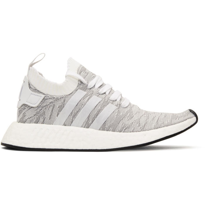 Photo: adidas Originals White and Grey NMD R2-PK Sneakers 