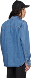 Wooyoungmi Blue Embroidered Denim Shirt