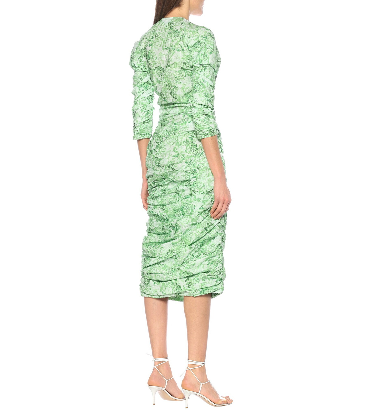 ganni green lace dress Ganni // Black & Green Floral Dress – VSP Consignment main image 0