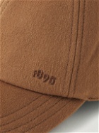 Berluti - Embroidered Leather-Trimmed Wool-Blend Felt Baseball Cap - Brown