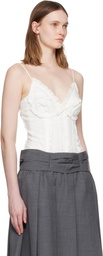 SHUSHU/TONG White Ruched Bustier Cami Bodysuit